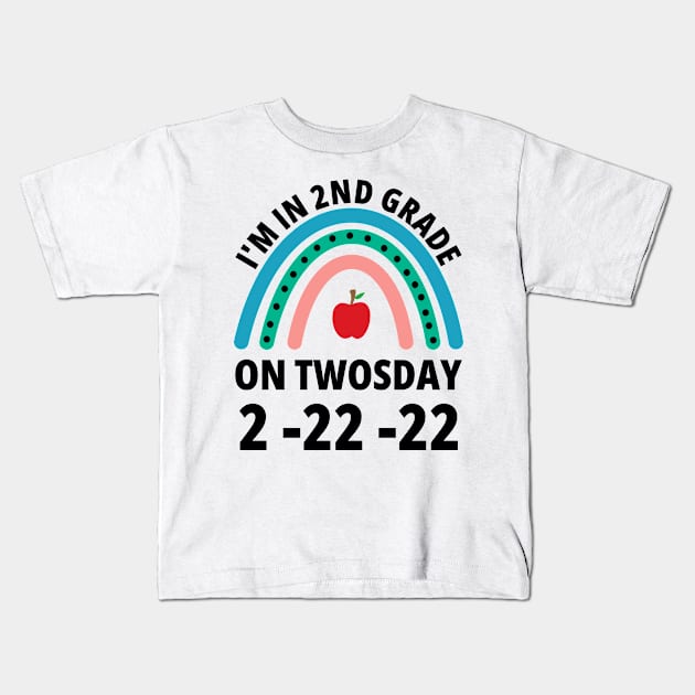 I'm in 2nd Grade On Twosday 2-22-22 2nd grader Kids T-Shirt by Petalprints